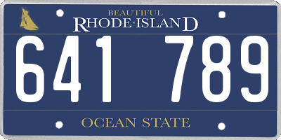 RI license plate 641789