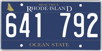 RI license plate 641792