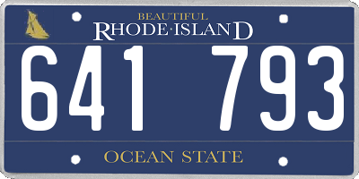 RI license plate 641793