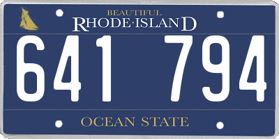 RI license plate 641794