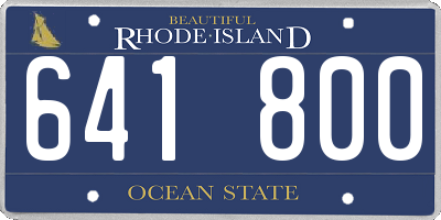 RI license plate 641800