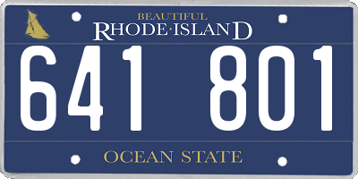 RI license plate 641801