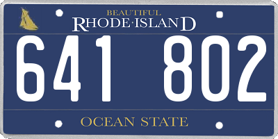 RI license plate 641802