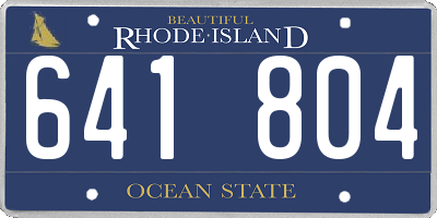 RI license plate 641804
