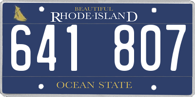 RI license plate 641807