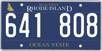 RI license plate 641808