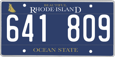 RI license plate 641809