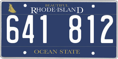 RI license plate 641812