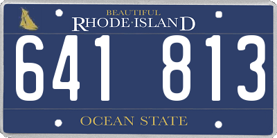 RI license plate 641813