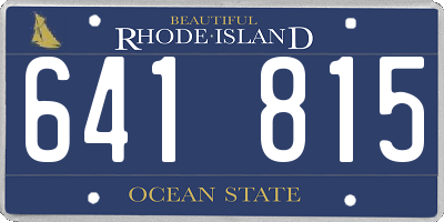 RI license plate 641815