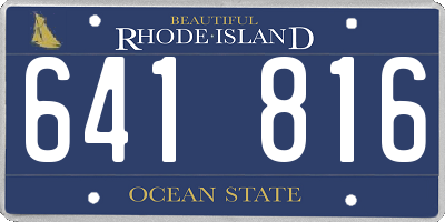 RI license plate 641816
