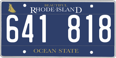 RI license plate 641818