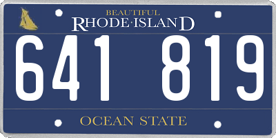 RI license plate 641819