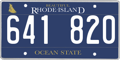 RI license plate 641820
