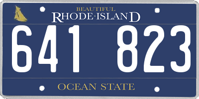 RI license plate 641823