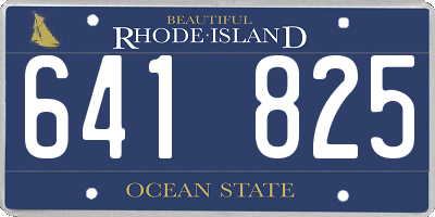 RI license plate 641825