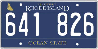 RI license plate 641826