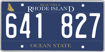 RI license plate 641827
