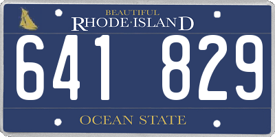 RI license plate 641829