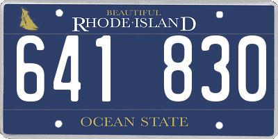 RI license plate 641830