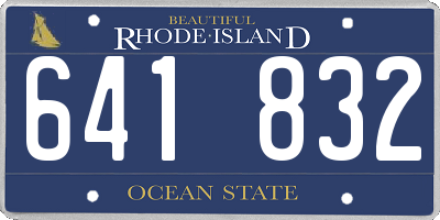 RI license plate 641832