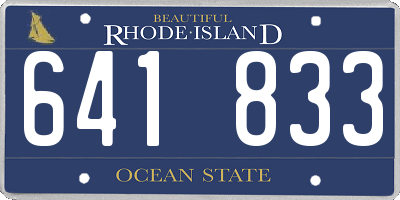 RI license plate 641833