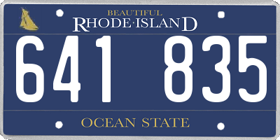 RI license plate 641835