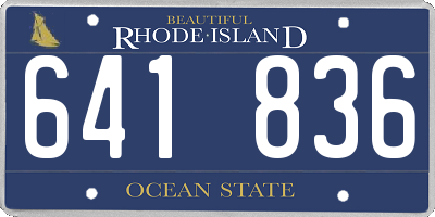 RI license plate 641836