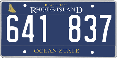 RI license plate 641837