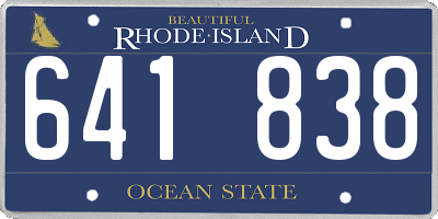 RI license plate 641838