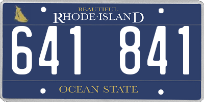 RI license plate 641841