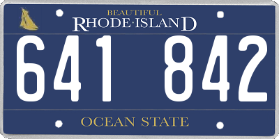 RI license plate 641842