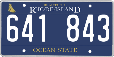 RI license plate 641843