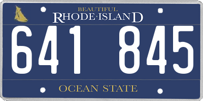 RI license plate 641845