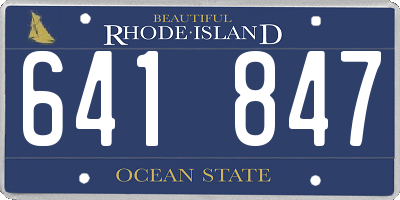 RI license plate 641847