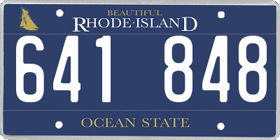 RI license plate 641848