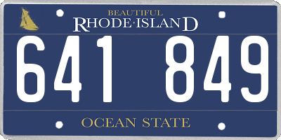 RI license plate 641849