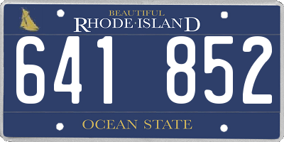 RI license plate 641852