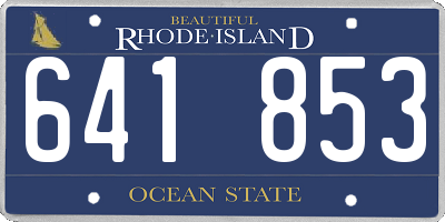 RI license plate 641853