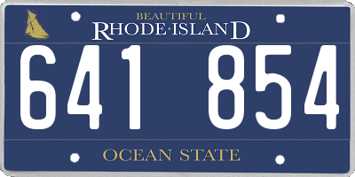 RI license plate 641854