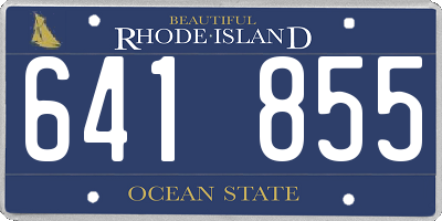 RI license plate 641855