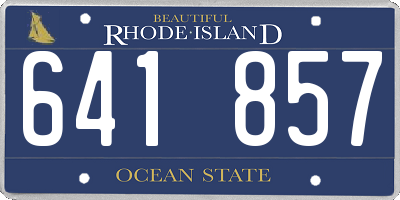 RI license plate 641857