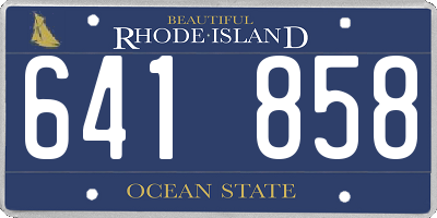 RI license plate 641858