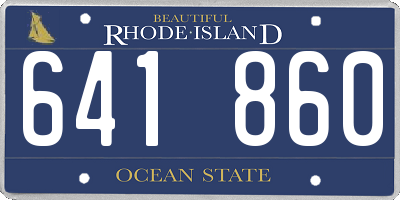 RI license plate 641860