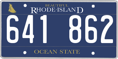 RI license plate 641862