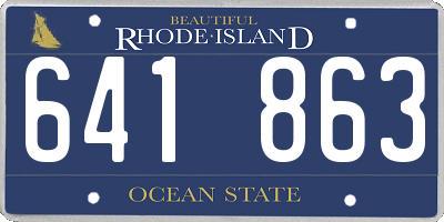 RI license plate 641863