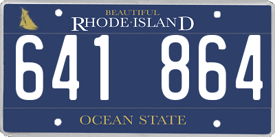 RI license plate 641864
