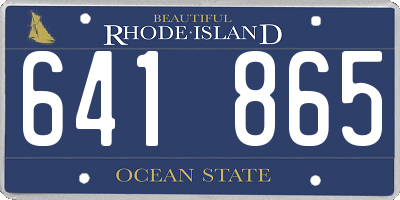 RI license plate 641865