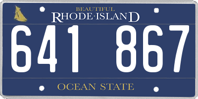 RI license plate 641867
