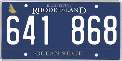 RI license plate 641868